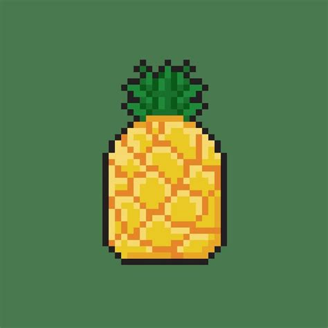 Premium Vector Pineapple In Pixel Art Style