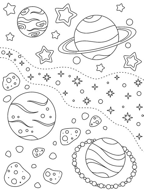 Outer Space Coloring Page For Kids: Fun & Free Printable Coloring Page