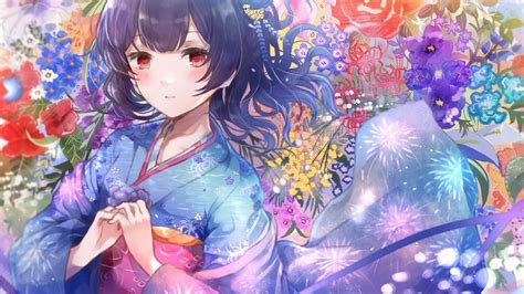 Download 1920x1080 Morino Rinze The Idolmaster Shiny Colors Kimono