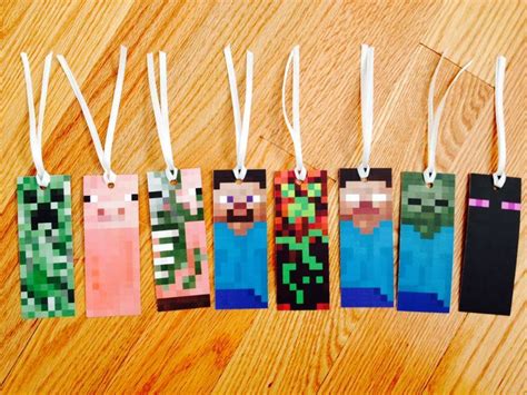 minecraft bookmarks free printable available at http