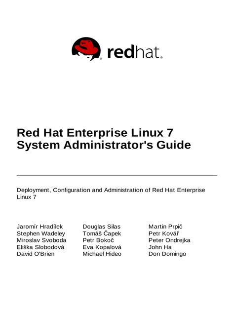 Red Hat Enterprise Linux 7 System Administrators Guide En Us Pdf