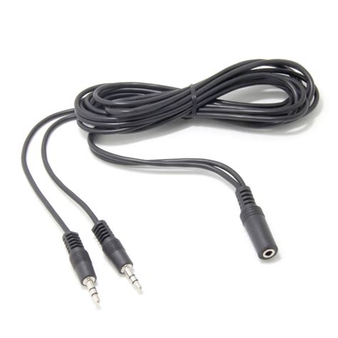 6ft 35mm Stereo Female To 2 Male Y Splitter Audio Cable Ancable