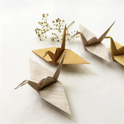 Diy “wooden” Origami Cranes Origami And Kirigami Origami Folding Diy