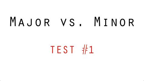 Major Vs Minor Test Youtube