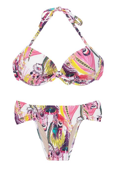 La Playa Pink Printed Underwired Push Up Bikini Joia Hippie Pink