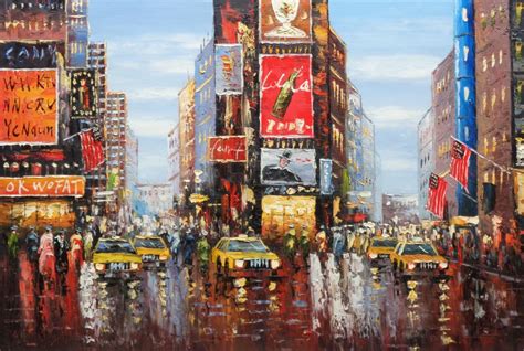 Times Square Of New York City Oil Painting Cityscape America