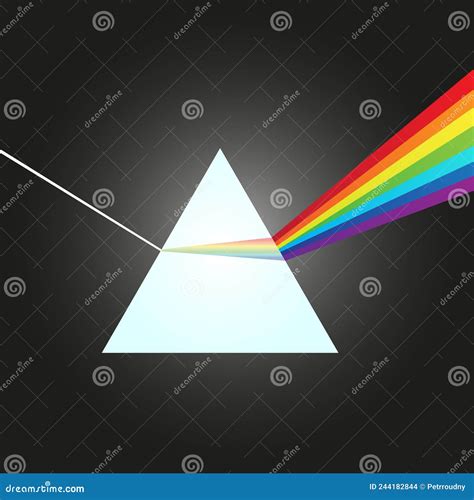 Dispersion Of White Light Through A Glass Prism Diagram Vector