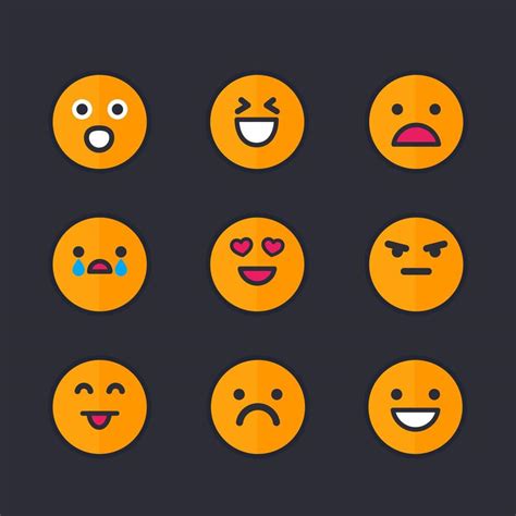 Emoticons Emoji Set 7121653 Vector Art At Vecteezy