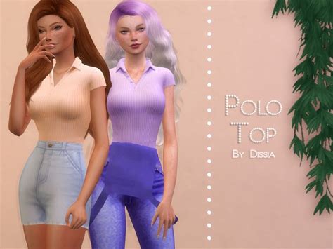 Sims 4 — Polo Top By Dissia — Polo Top 7 Swatches In 2021 Sims4