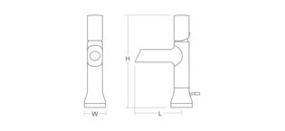 White ceramic sink with faucet, architectural plan furniture architecture sink floor plan, sink, angle, kitchen, bathroom png. KOHLER | Toobi™ single-hole bathroom sink faucet with cylindrical handle | dimensions diag ...