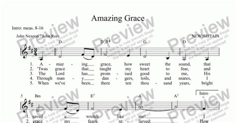 Amazing Grace Singable Key In D For Guitarpianovocal Sheet Music