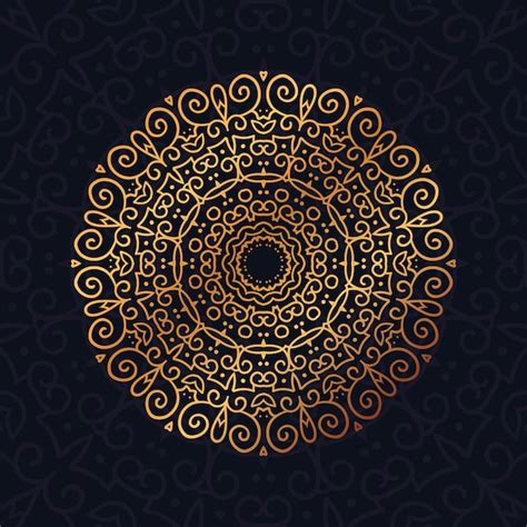 Fundo De Mandala De Luxo Com Decoração árabe De Arabesco Dourado Estilo