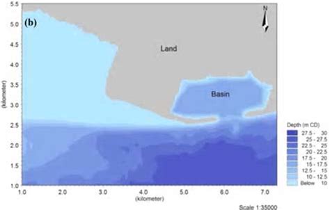Arman sargolzaei, kang yen, mohamed abdelghani, alireza abbaspour, saman sargolzaei. Water depth profile (a) lowest low tide (b) highest high ...