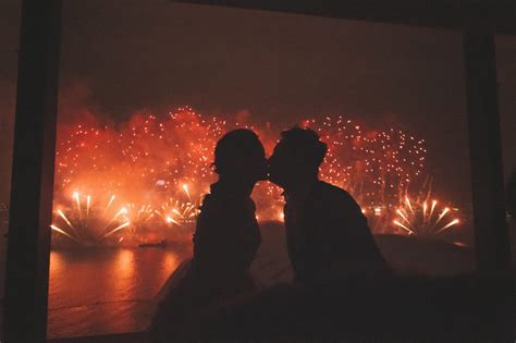 Couple And Fireworks Royalty Free Stock Photo