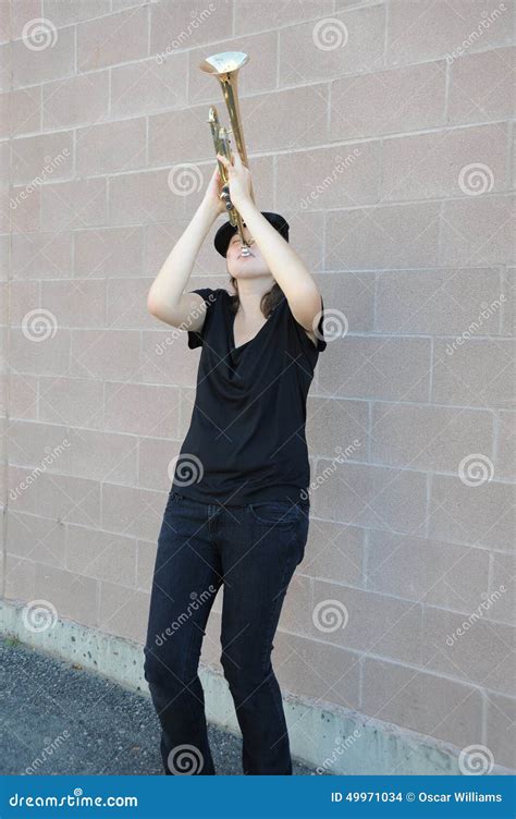 Female Trumpet Player Stock Photo Image Of Model Lifestyle 49971034