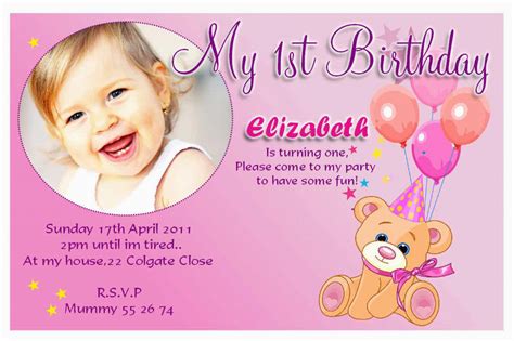 A birthday invitation card adds a personal touch to the whole birthday celebration. Sample Of 1st Birthday Invitation Card 20 Birthday ...