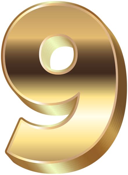 3D Gold Number Nine PNG Clip Art Clip Art Gold Number Free Clip Art