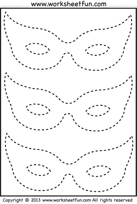 Mask Tracing -1 Worksheet / FREE Printable Worksheets – Worksheetfun