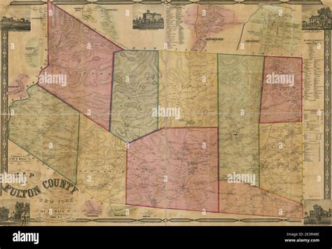 Map Of Fulton County New York From Actual Surveys Stock Photo Alamy