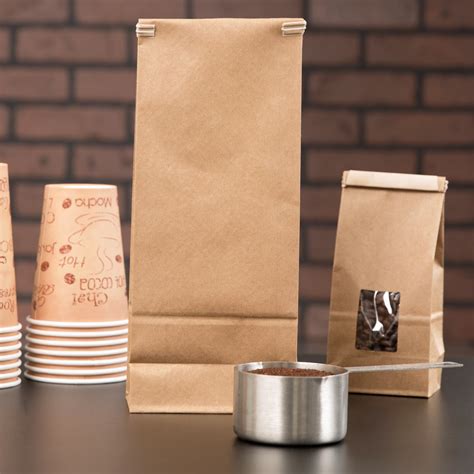 2 Lb Brown Kraft Customizable Paper Coffee Bag With Reclosable Tin Tie
