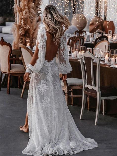 Vintage Lace Wedding Dresses With Open Back