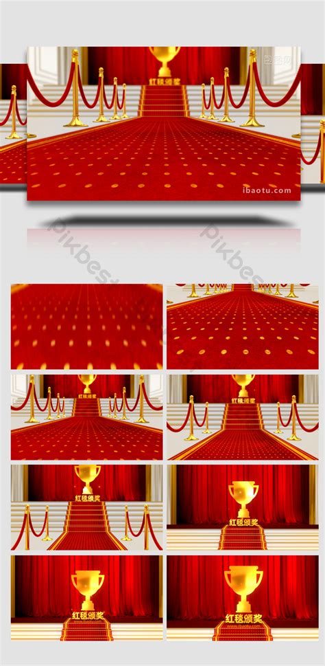 Three Dimensional Awards Logo Display Animation Ae Template On The Red