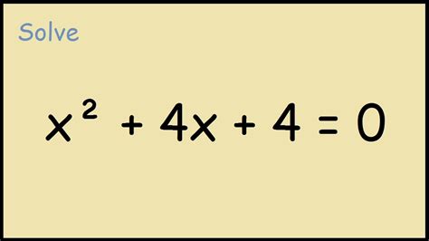 24 + 4 or, (24/1)+ (4/1) Solve x^2 + 4x + 4 = 0 - YouTube
