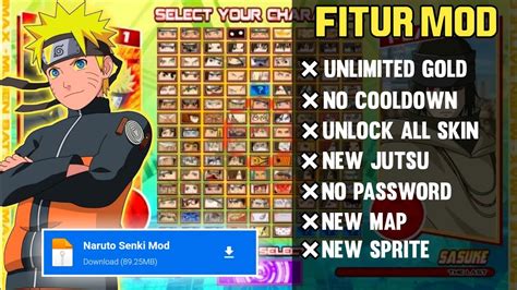 Ninja moba mod apk full character moba game 2020. game naruto senki mod full character || New Map Unlock All ...