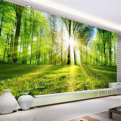 Photo Wallpaper 3d Forest Sunshine Nature Landscape Mural Living Room