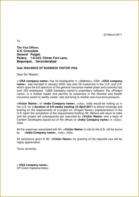 6 Invitation Letter Visa Sample | FabTemplatez