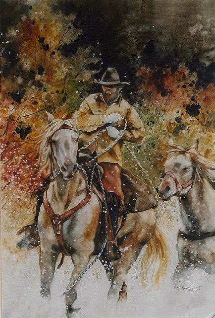 Watercolor Painting Of Cowboy Whorses By Bestfriendsstudios Via