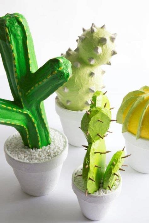 Diy Papier Mache Cacti Hermosos Y Coloridos Cactus En Papel Mache