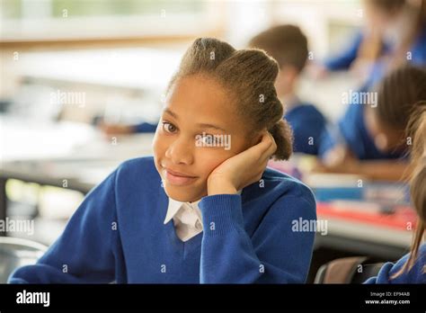 Preteen Girl In School Uniform Hi Res Stock Photography And Images Alamy