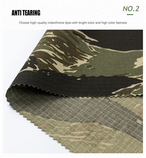 Rts Tc 6535 Camouflage Ripstop Waterproof Fabric Anti Tearing Tactical Gears Tiger Stripe