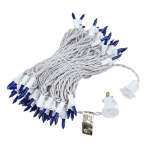 Blue Christmas Mini Lights On White White Novelty Lights Inc