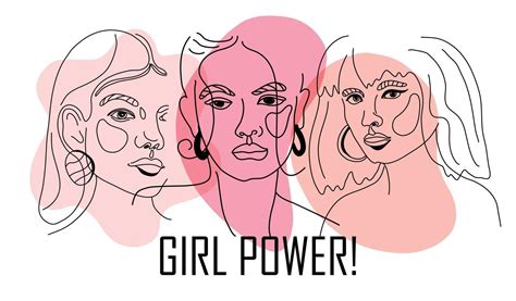 Girl Power Empowered Women International Feminism Ideas Poster Concept Linear Trend
