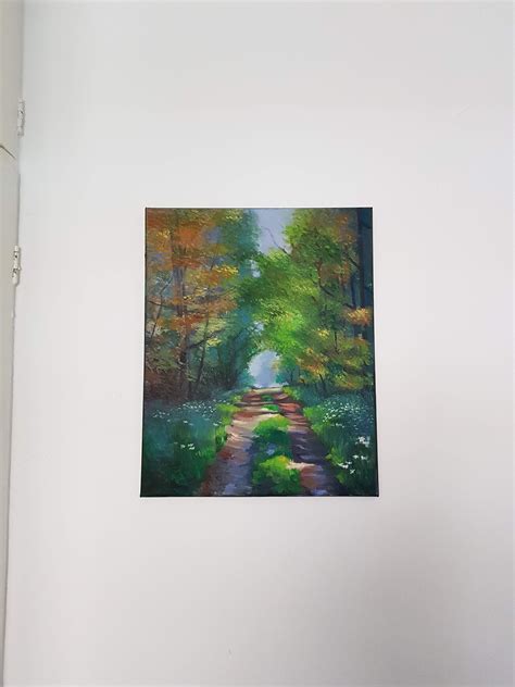 Forest Path Original Oil Painting Ready For Handing 50cm40cm Etsy