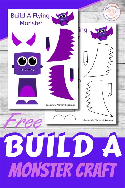 Build A Cute Monster Craft Amazing Free Printable Nurtured Neurons