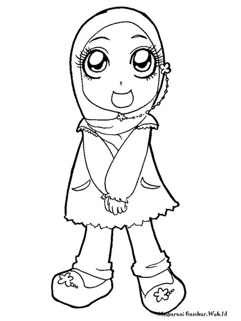 Mewarnai Gambar Anak Soleha | Mewarnai Gambar