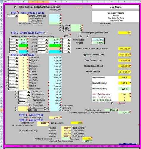 Residential Load Calculation Worksheets