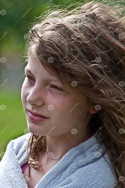 10 Year Old Girl Portrait Wistful Stock Image Image Of Thoughtful