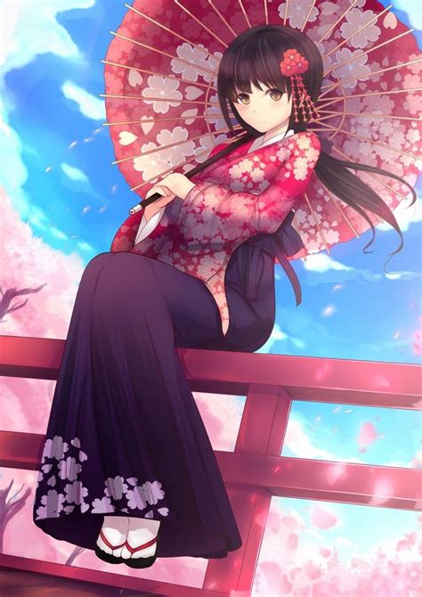 Download 1080x2340 Anime Girl Kimono Traditional Japanese House