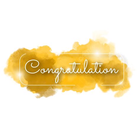 Congratulation Handwriting Text With Gold Watercolor Background