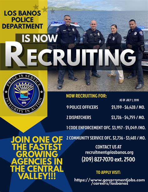 Copy Of Police Recruitment Flyer City Of Los Banos