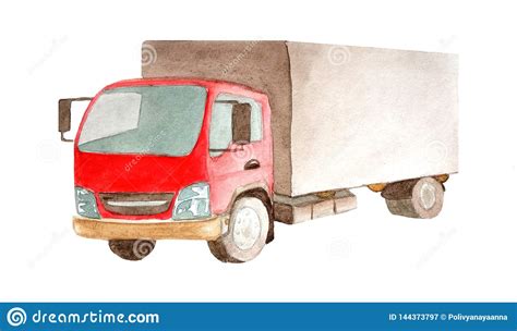 A current copy of the insurance cab card must be available in the commercial vehicle at all times. Lorry Truck With Red Cab And Gray Bodywork 4 Wheels In Watercolor Style Isolated On White ...