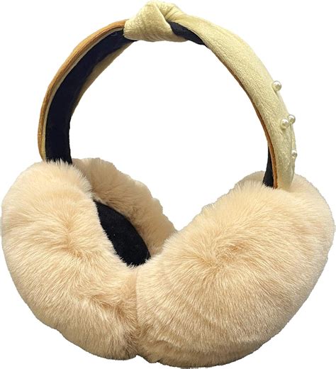 soft ear muffs for women winter outdoor ear warmers faux fleece fur earmuffs foldable cute ear