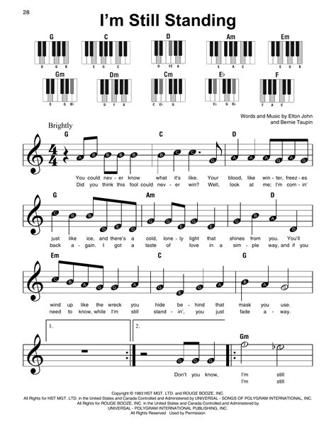 I'm Still Standing (Super Easy Piano) - Print Sheet Music Now