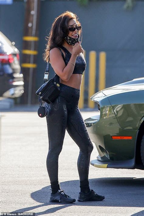Vanessa Hudgens Shows Off Gym Honed Figure In Skintight Black Crop Top