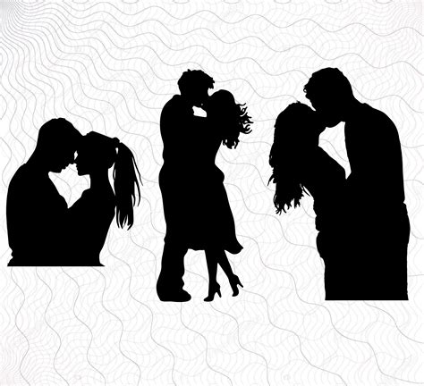 Couple Kissing Svg Clipart Stencil Couple Kissing Cut Files Etsy The