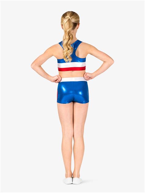 Girls Gymnastics Patriotic Print Shorts Child Shortsbottoms